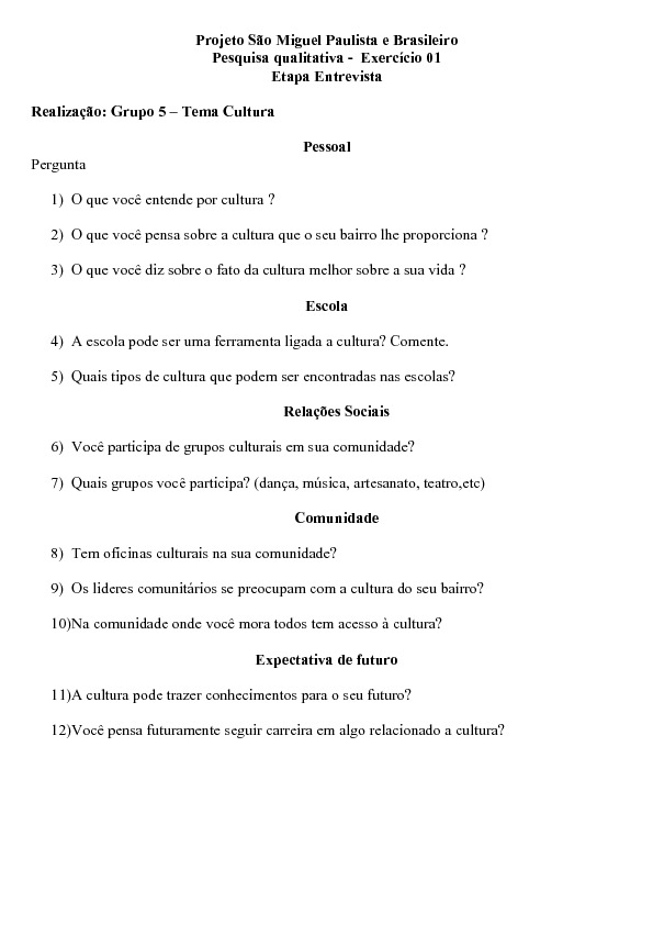 Questionário