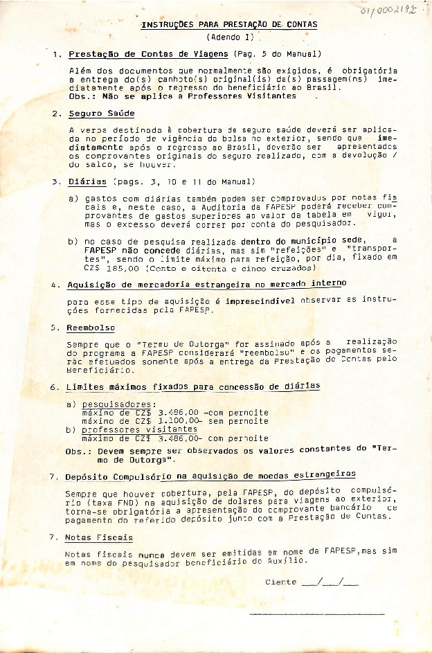 Lista de instruções