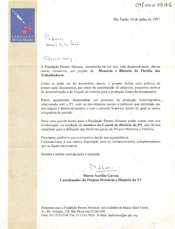 Carta de pedido de colaboração