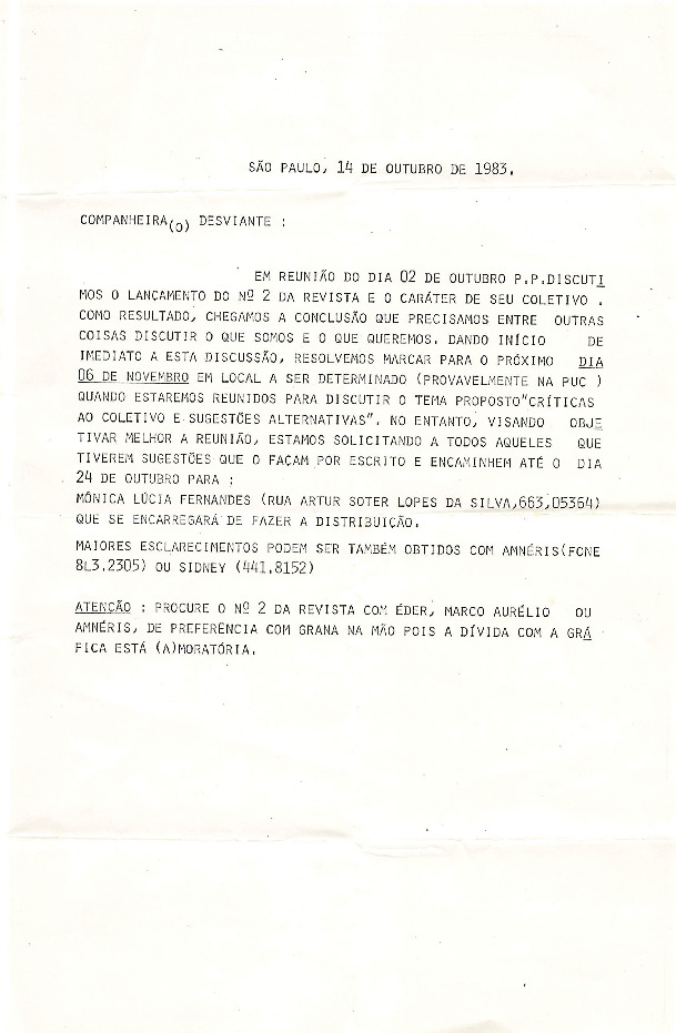 Carta de agendamento de compromisso