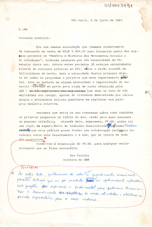Carta de agradecimento