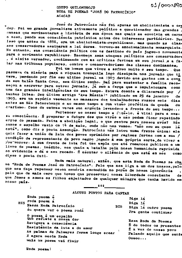 Texto de intervenção cultural