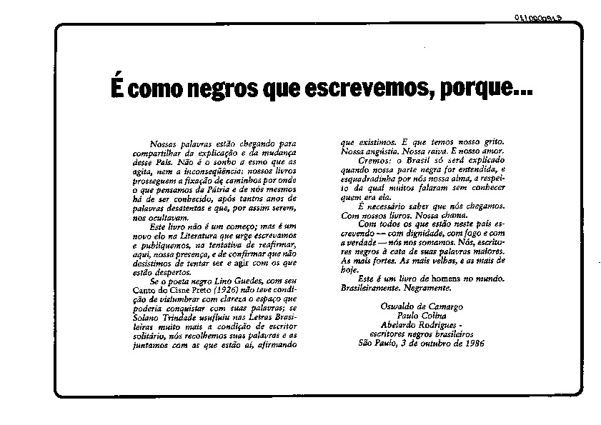 Texto de intervenção cultural