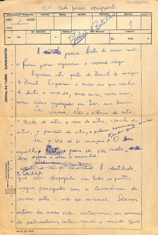 Texto de intervenção cultural