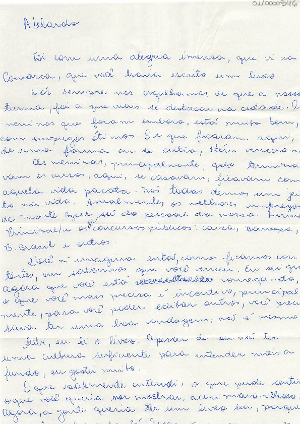 Carta de manifestação de apoio