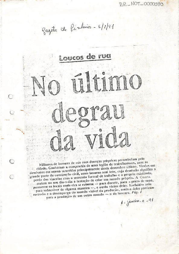Caderno de notícias