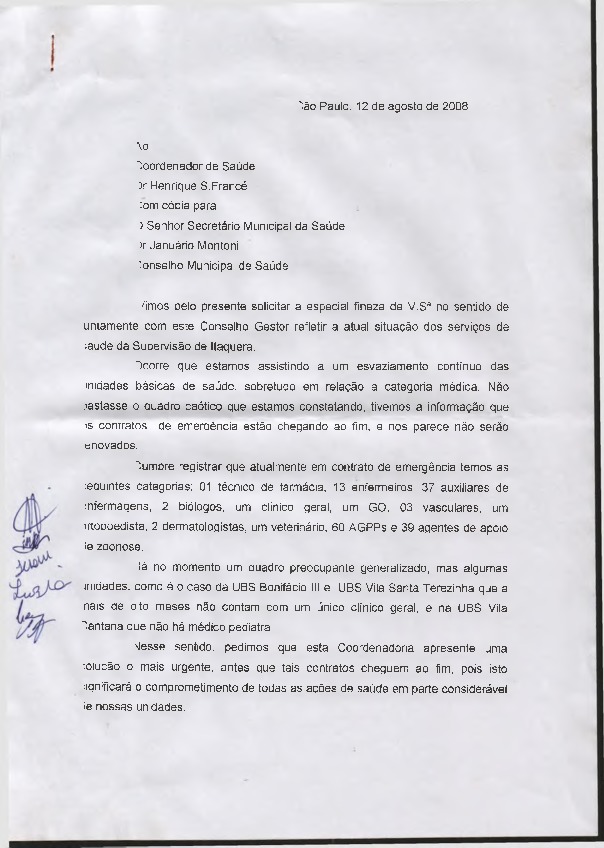 Carta de pedido de providência