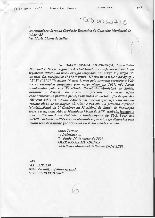 Carta de comunicação de decisão