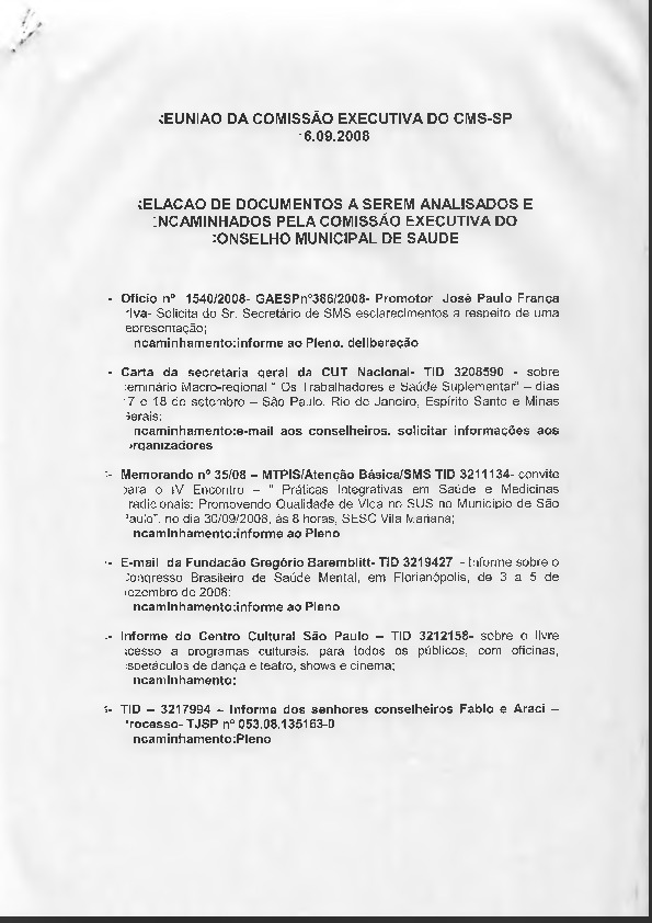 Lista de materiais