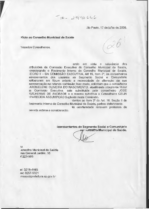 Ofício de encaminhamento
