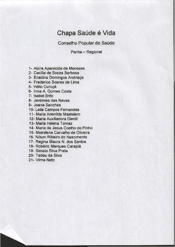 Lista de participantes