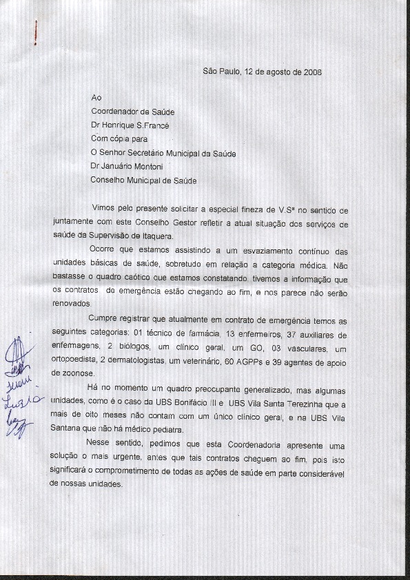 Carta de pedido de providência