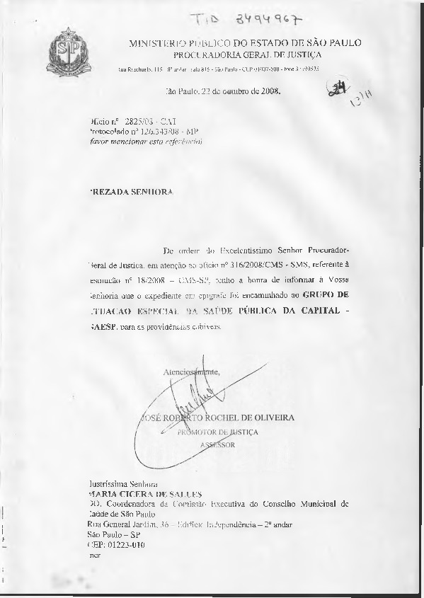 Ofício de encaminhamento