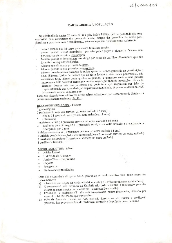Carta aberta