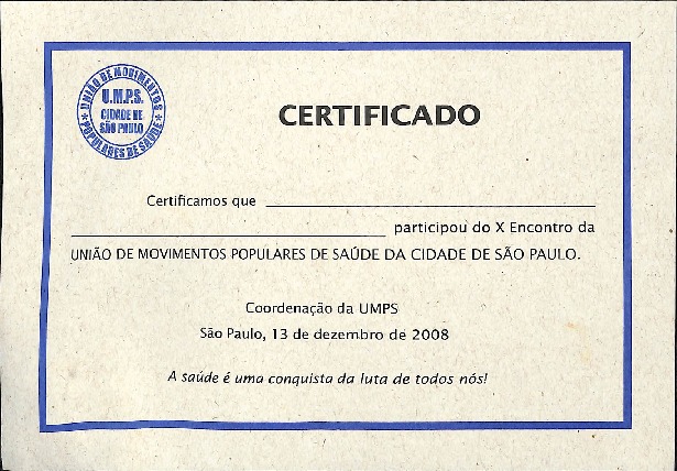 Certificado de participação