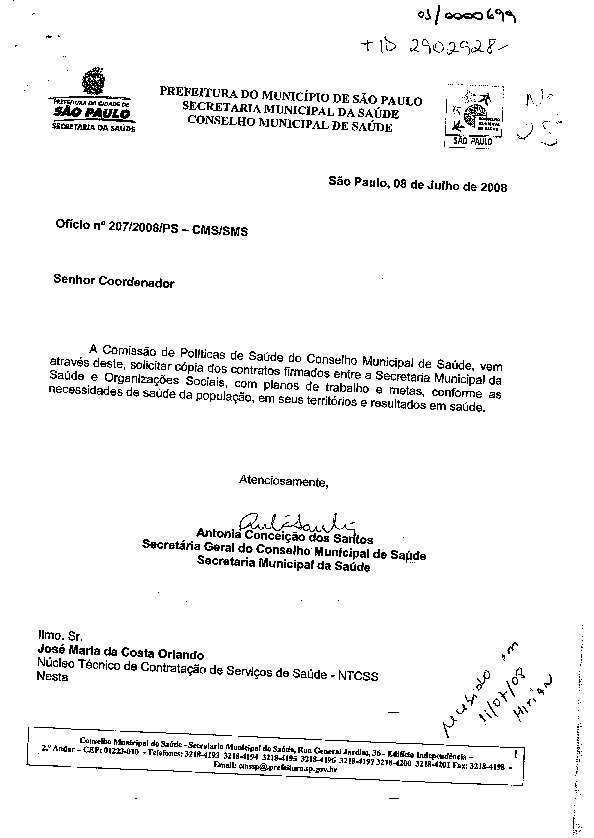 Ofício de pedido de esclarecimento