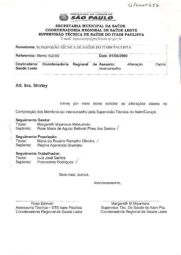 Carta de pedido de providência