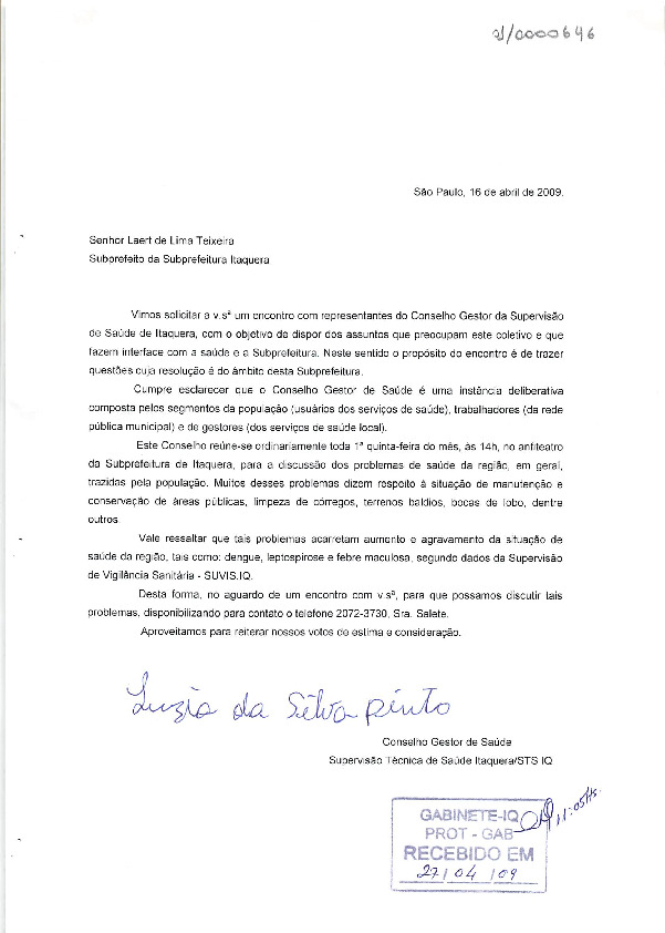 Carta de pedido de colaboração